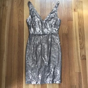 Lulus Champagne Showers Sequin Bodycon Dress